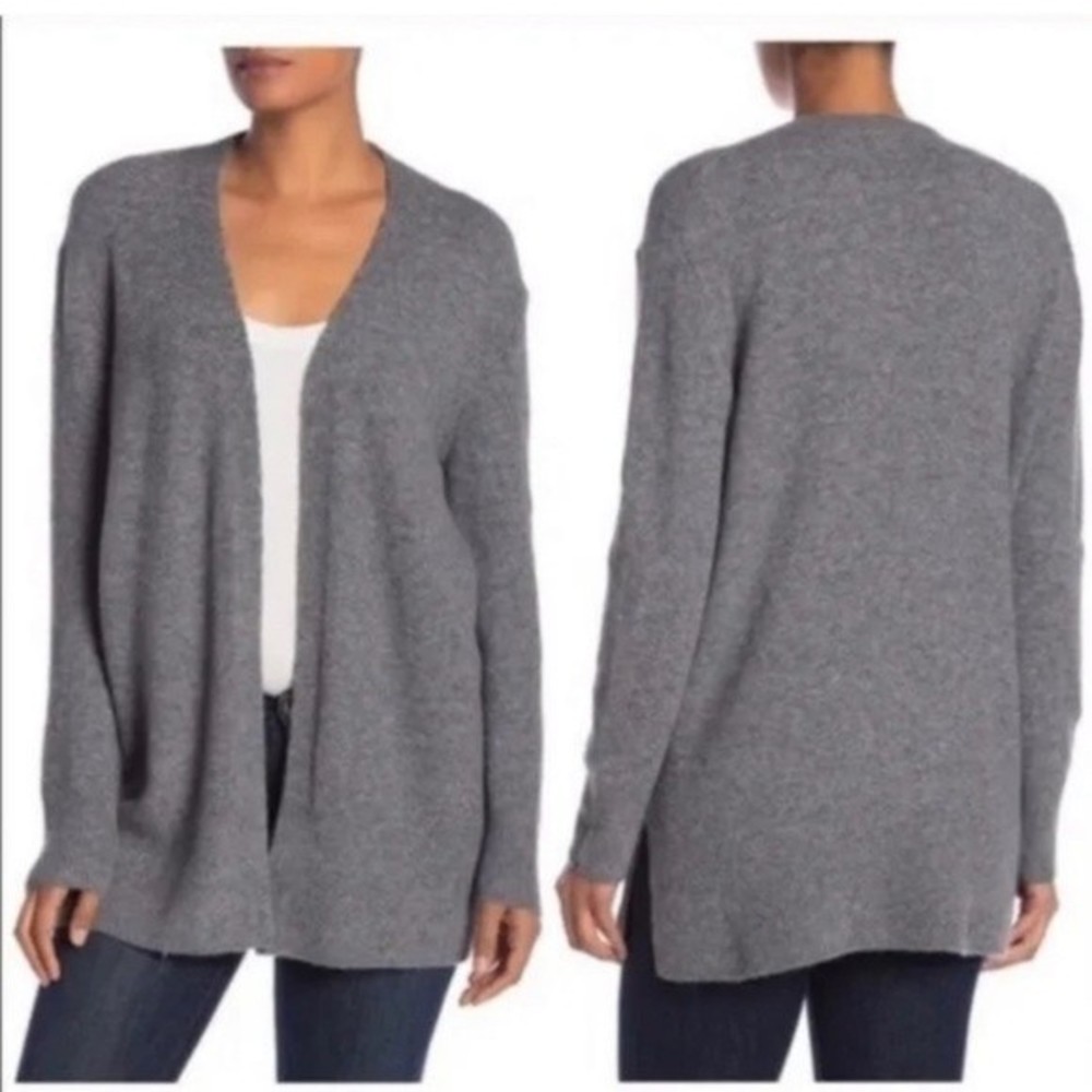 Madewell Gray Open-Front Relaxed Knit Cardigan